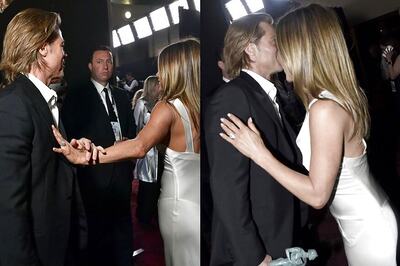 Jennifer Aniston Congratulates Brad Pitt for His Academy Award Win at Oscars Bash