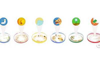 Google cultures a Julius Richard Petri doodle on 6 Petri dishes