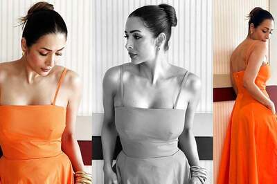 Malaika Arora Adds Colour to Monsoon in a Super Sexy Tangerine Dress; See Latest Photos