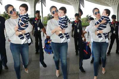 Taimur Ali Khan Makes a Crying Face At The Airport; Kareena Tries To Cheer Him Up