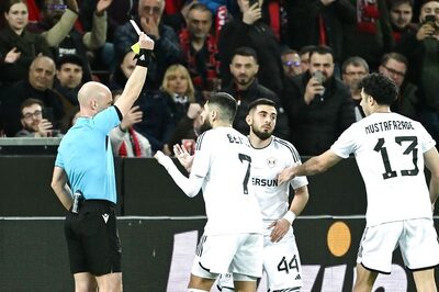 WATCH: Qarabag Defender Left Embarrassed After Referee Replaces Yellow Card With Red in the Europa League