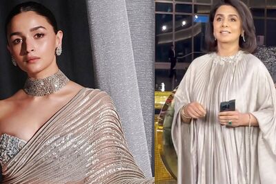 NMACC Launch: Alia Bhatt Stuns In Metallic Saree With Off-shoulder Blouse, Twins With Neetu Kapoor