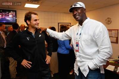 Michael Jordan joins Federer fan club at US Open
