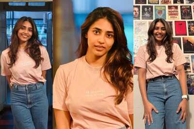 Sapthami Gowda Slays No-makeup Casual Look In Peach T-shirt