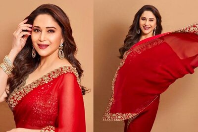 Madhuri Dixit Looks Her Graceful Best as She Exudes Elegance in a Timeless Red Saree