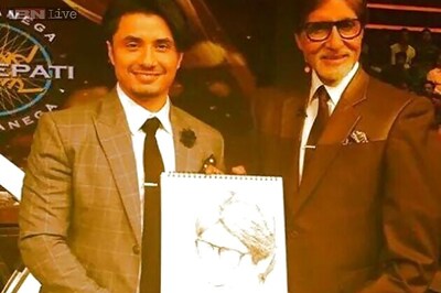 Snapshot: Ali Zafar draws megastar Amitabh Bachchan's sketch live on 'Kaun Banega Crorepati 8'