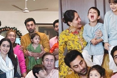 Raha Wears A Kurta, Clings To Dad Ranbir Kapoor's Lap at Ganesh Chaturthi Celebrations; Alia Bhatt MIA | Pics