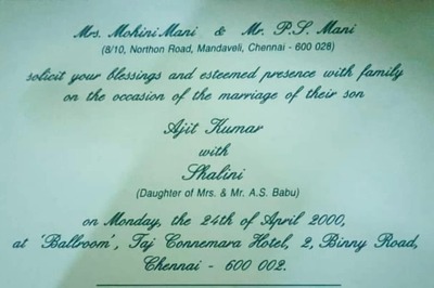 Ajith and Shalini’s Wedding Invitation Goes Viral on Their 22nd Anniversary