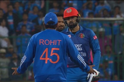 Rohit Sharma Gets Into Heated Exchange With Mohammad Nabi For Taking Extra Runs Off Deflection in Super Over - WATCH