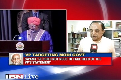 Hamid Ansari attacked government in subtle way: Subramanian Swamy