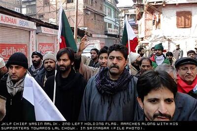 Srinagar: Yasin Malik arrested during JKLF march