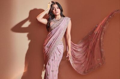 Rashmika Mandanna In Arpita Mehta’s Mirror Embellished Saree Is Sight To Behold, See Pics