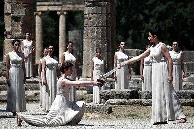 2012 Olympic torch lit in Ancient Olympia