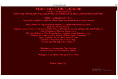 Farmers' Protests Activists Reportedly Using Ransomware to Demand Justice