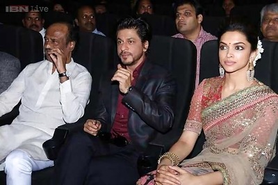 Bollywood's Baadshah SRK and Thalaiva Rajinikanth come together for 'Kochadaiyaan' music launch