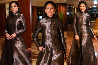 Mrunal Thakur Exudes Elegance in a Stunning Jacket Gown by Rajesh Pratap Singh; See Photos