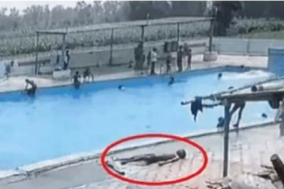Caught on Cam: 15-Year-Old Boy Collapses, Dies Moments After Stepping Out Of Swimming Pool in UP