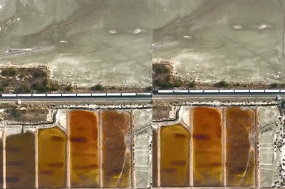 Watch: Stunning Aerial Footage Of Train Crossing India's Largest Salt Lake In Rajasthan