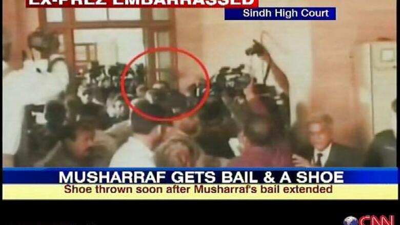 Shoe hurled at Pervez Musharraf outside Sindh HC