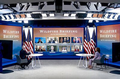 As Biden Struggles, Harris Touts California Wildfire Aid