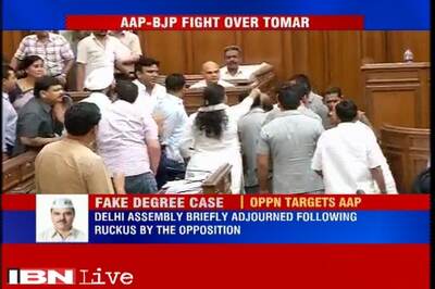 Ruckus by opposition in Delhi Assembly over Jitendra Singh Tomar's arrest, BJP MLA evicted