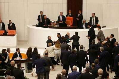Watch: Turkish MPs Brawl In Parliament During Debate On Jailed Opposition Lawmaker