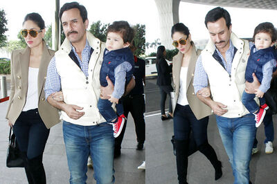 Kareena, Saif Head To Pataudi Palace With Taimur To Ring In His First Birthday