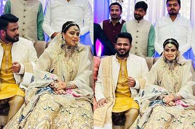 Swara Bhasker Stuns In Golden Lehenga By A Pakistani Designer At Her, Fahad Ahmad's Walima Ceremony