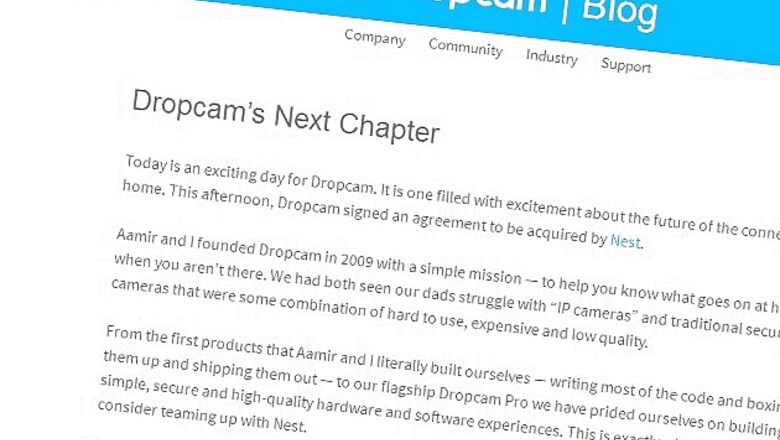 Google's Nest to buy home-monitoring camera startup Dropcam for $555 million: Report