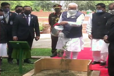 Modi in Bangladesh: PM Arrives in Dhaka on 2-Day Visit, Plants Sapling at National Martyrs' Memorial