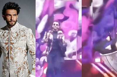 Ranveer Singh Trips and Falls Into Dhol, Rajkummar Rao Tries To Help in Viral Video; Watch