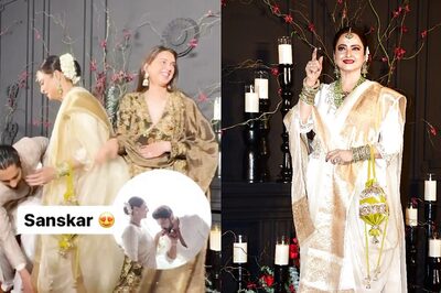 Aditi Rao Hydari Kisses Rekha, Siddharth Falls on Her Feet at Sonakshi Sinha's Wedding Bash; Watch