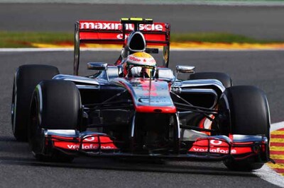 Hamilton gets in a tangle on and off track