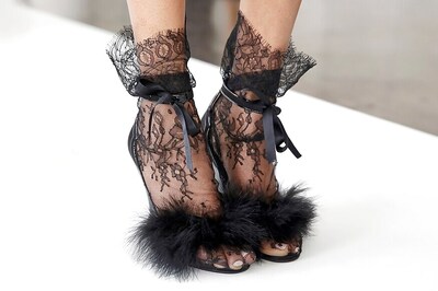 Bridal Trendspotting: Black Accents, All-Over Beading And Lacy Shoes