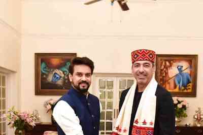 Sports Minister Anurag Thakur Meets FIFA CEO Youri Djorkaeff