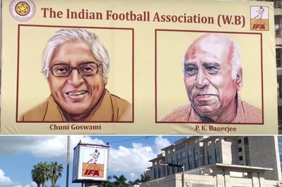 Great Footballers Chuni Goswami, PK Banerjee, Sailen Manna Hoardings Get Prominence During Puja in Kolkata