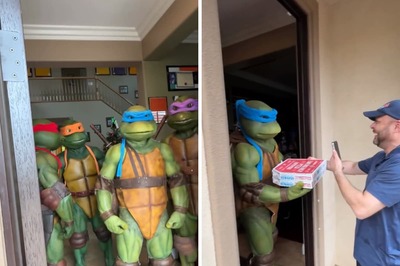 Watch: Pizza Delivery Guy Surprised By Teenage Mutant Ninja Turtles