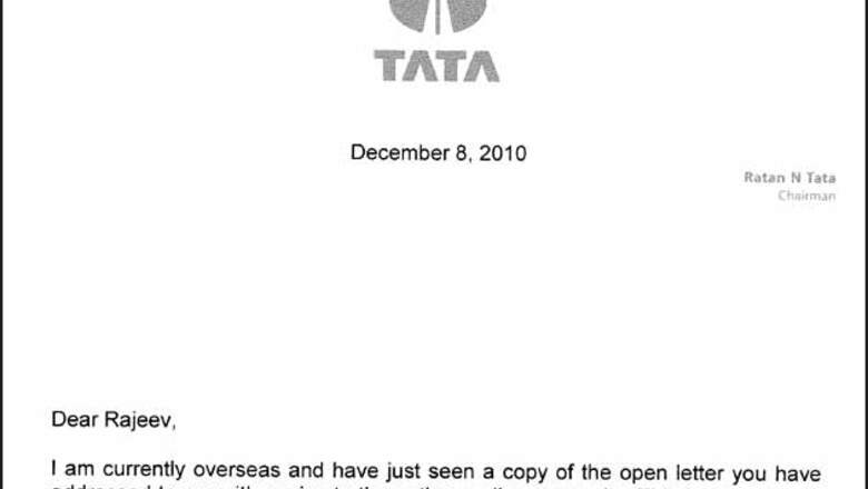 Tata's open letter to Rajeev Chandrasekhar