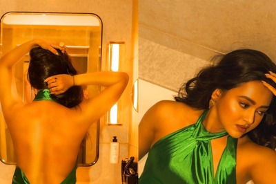 Sexy! Tejasswi Prakash Walks Straight Out of a Dream In a Green Satin Backless Attire