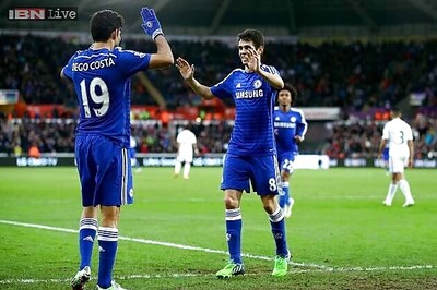 Diego Costa, Oscar score two each as Chelsea thrash Swansea 5-0