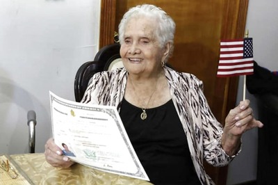99-Year-Old Woman Named America Happy to Become a US Citizen