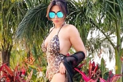 Sexy! Shama Sikander Amps Up The Heat In An Animal Print Monokini; See Hot Photo