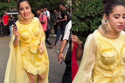 Urfi Javed Sports Cervical Collar With A Yellow Gown, Confused Fans Ask 'Is It Part Of The Outfit?'