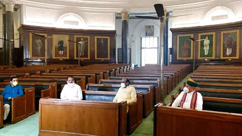 VP Venkaiah Naidu, LS Speaker Om Birla Visit Parliament on 68th Years of First Sittings