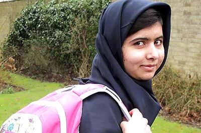 Snapshot: Malala Yousafzai returns to school with her pink bag