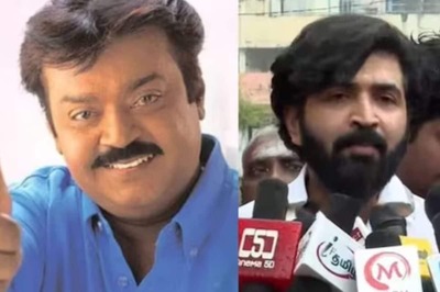 Tamil Actor Arun Vijay Visits Vijayakanth Memorial With Fractured Arm To Pay Respect