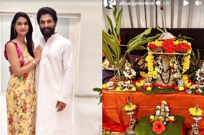 Allu Arjun Performs Ganpati Puja With Wife Sneha Reddy At His Home, See Pics