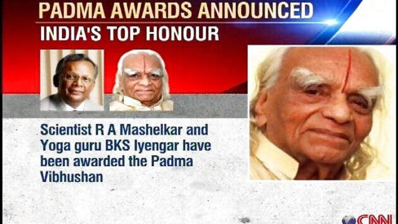 Scientist R Mashelkar, yoga guru BKS Iyengar get Padma Vibushan