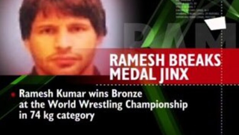 Wrestler Ramesh wins bronze at world tourney