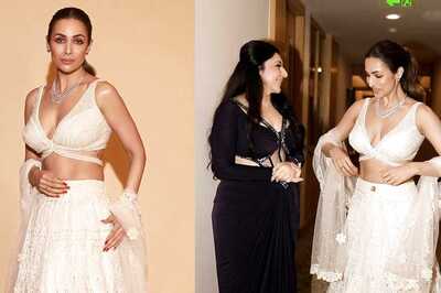 Malaika Arora Raises Temperature As She Walks The Ramp In Ivory Sequin Lehenga